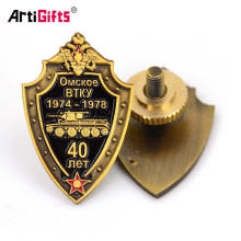 Hot selling pins craft factory best lapel pin badge with screw and nut